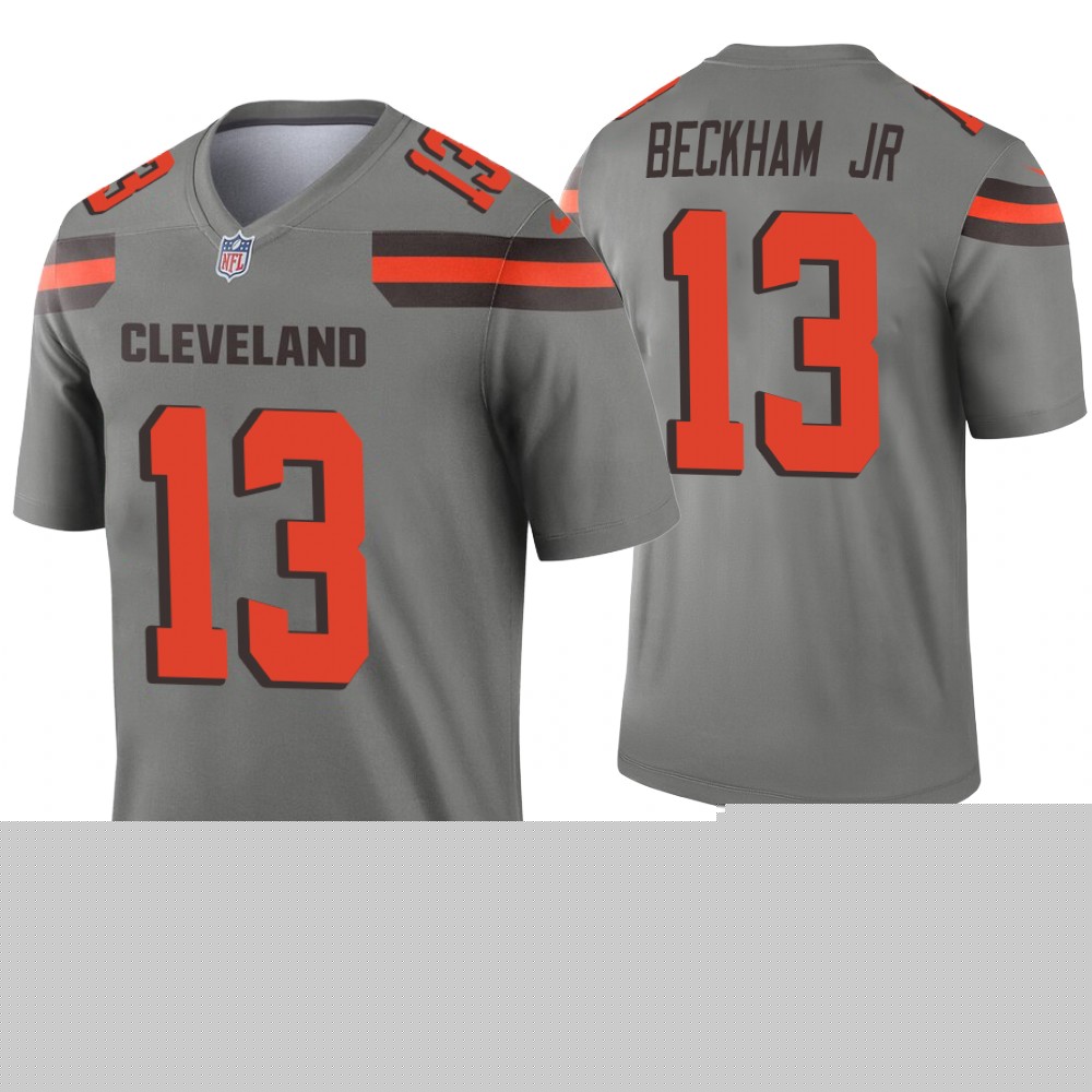 Men Cleveland Browns #13 Beckham Jr Nike grey Limited NFL Jerseys